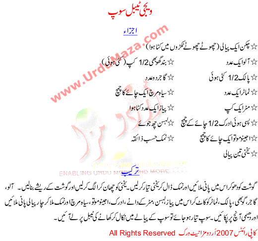 Recipe In Urdu