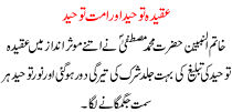Islamic Article Aqeeda Toheed Or Umat e Toheed