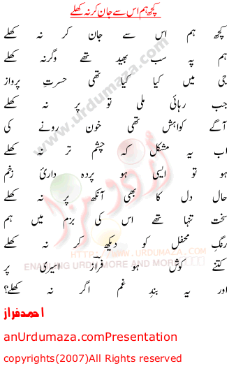 Urdu Poem of Ahmad Faraz