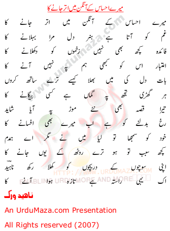Urdu Poem of Naheed Wirk