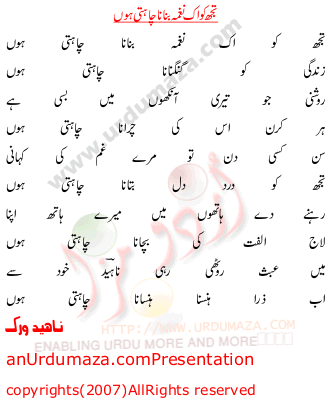 Urdu Poem of Naheed Wirk