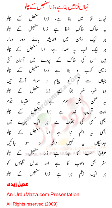 Urdu Poem of Adeel Zaidi