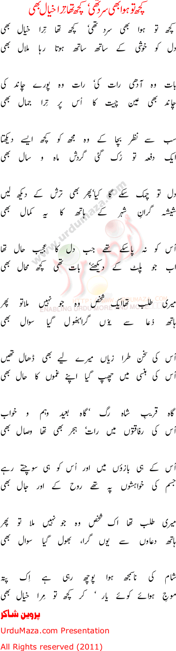 Urdu Poem of Parveen Shakir