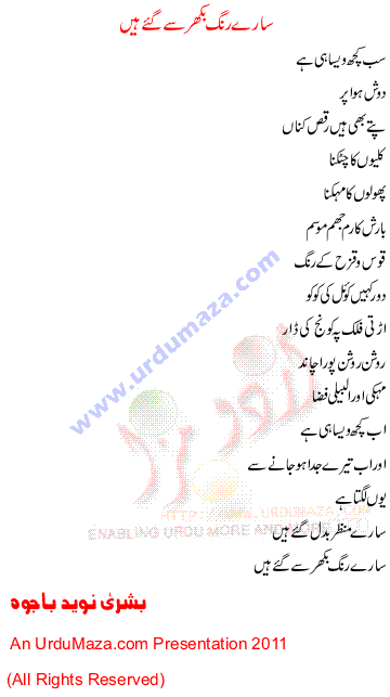 Urdu Poem of Bushra Naveed Bajwa