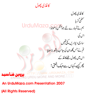 Urdu Poem of Kaghazi Phool title=