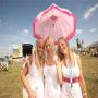 With the arrival of summer female students are using umbrellas to avoid heat