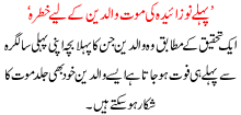 Pehlay Nozaida Ko Moot Waldain K Liay Khatra