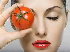 Woman Article Skin Care With Tomato