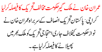Imran Khan Decided To Nationwide Anti-government Movement