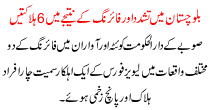 Violence And Firing In Balochistan As A Result Of 6 Deaths