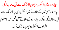 A Student  Injured Opened Fire On The Van  In Charsadda