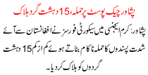 15 Militants Killed In Peshawar Check Post Attack