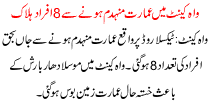 8 People Killed Building Collapse In Wah Cantt