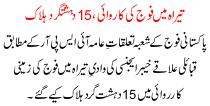 Military Operation In Tirah 15 Militants Killed