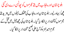2  Culprits Was Executed In Balochistan And Punjab