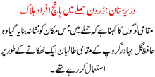 Five People Killed In A Drone Attack In Waziristan