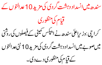 Sindh 10 Courts  Approved Of Anti Terrorism