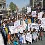 Protest in Lahore against the Orange Line Metro project