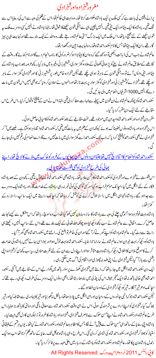Maghroor Shehzada Or Shehzadi