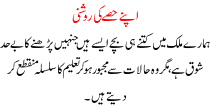 Urdu Kahani Apne Hisse Ki Roshni