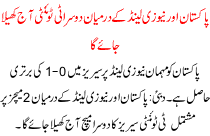 2nd T20 Between Pakistan And New Zealand Will Be Played Today