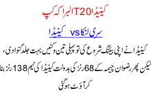 Canada T20 Al Barakah Cup Sri Lanka Won Match Against Canada