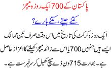 Pakistan Kay 700 Aik Roza Matches